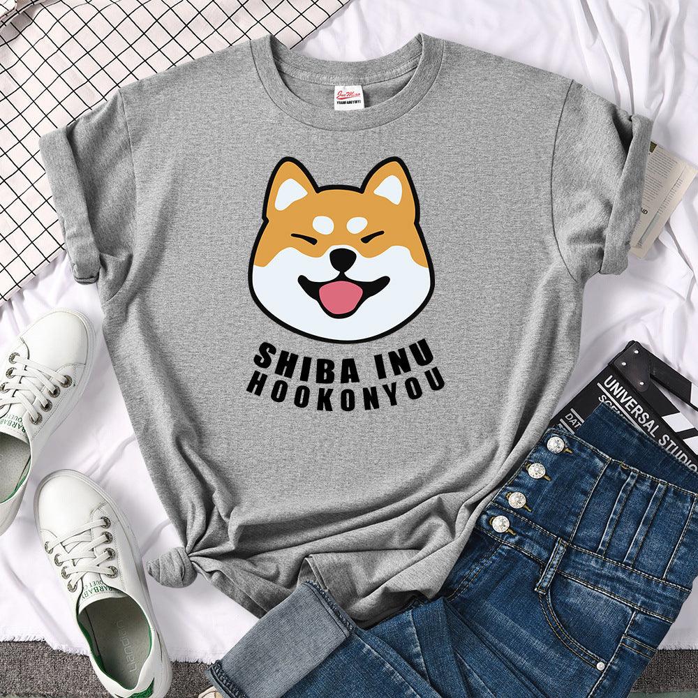 Shiba Inu Dog Printed Short Sleeve T-shirt For Man cj