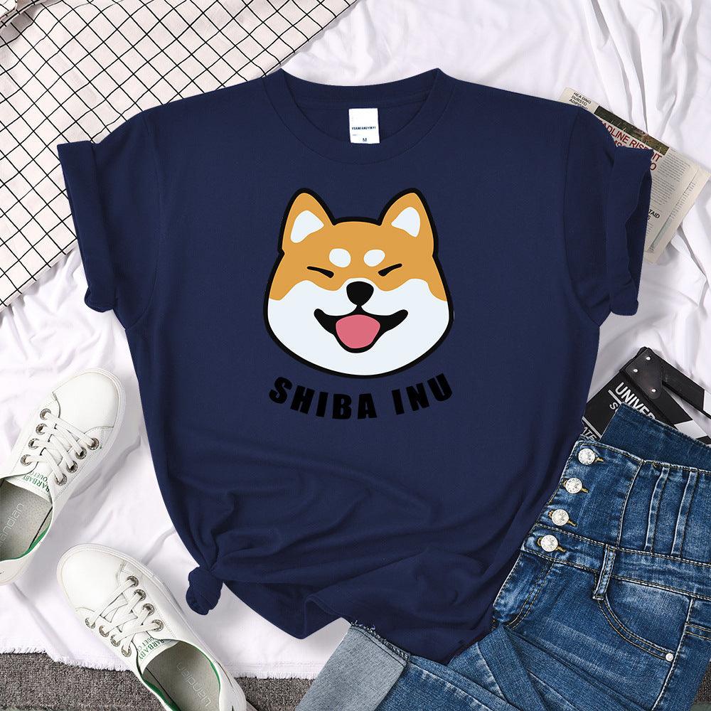 Shiba Inu Dog Printed Short Sleeve T-shirt For Man cj