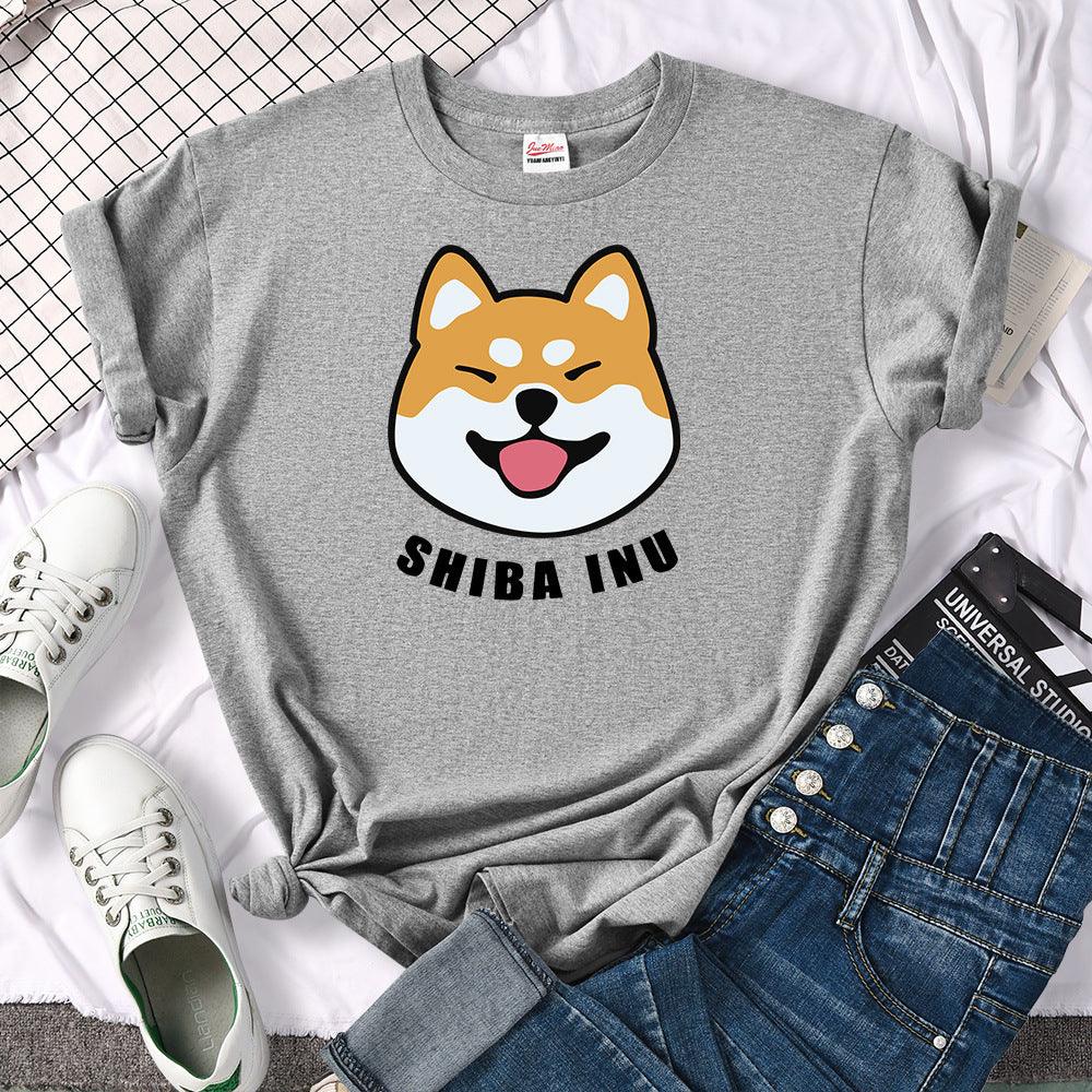 Shiba Inu Dog Printed Short Sleeve T-shirt For Man cj