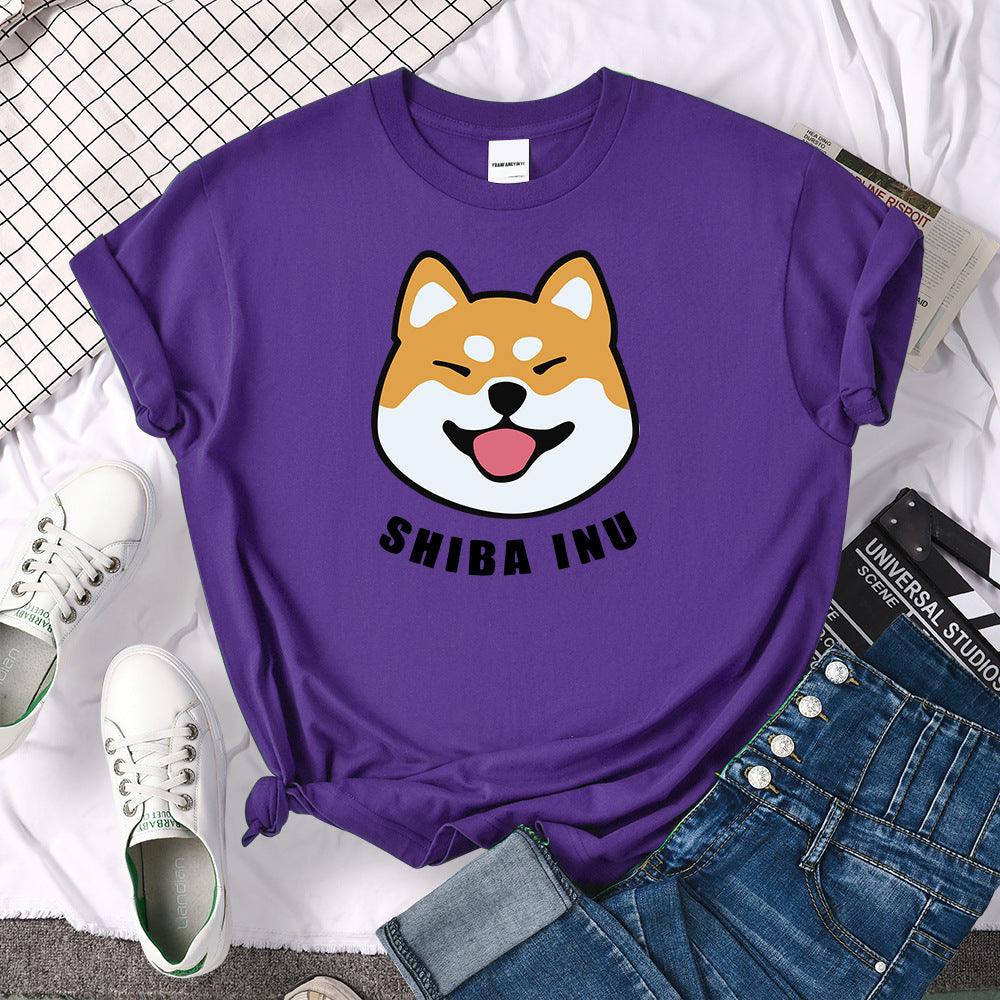 Shiba Inu Dog Printed Short Sleeve T-shirt For Man cj