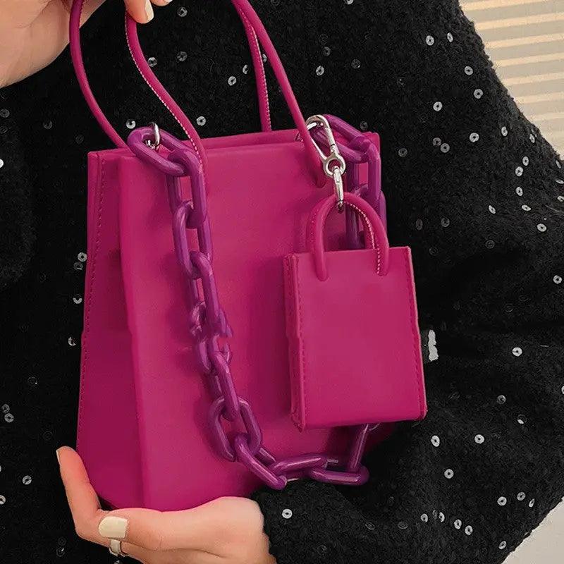 Fashion Single Shoulder Cross-body Acrylic Chain Underarm Bag Female cj