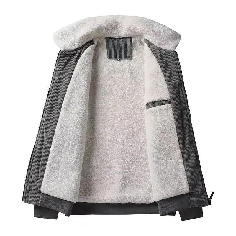 Fleece-lined Thickened Men's Coat Loose Leisure Workwear cj