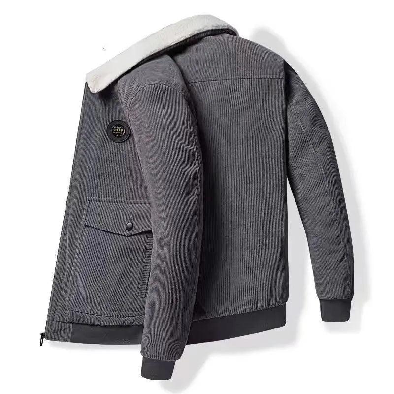 Fleece-lined Thickened Men's Coat Loose Leisure Workwear cj