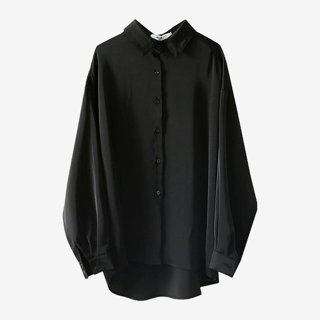 Damen-Bluse mit Polo-Kragen im Oversize-Schnitt