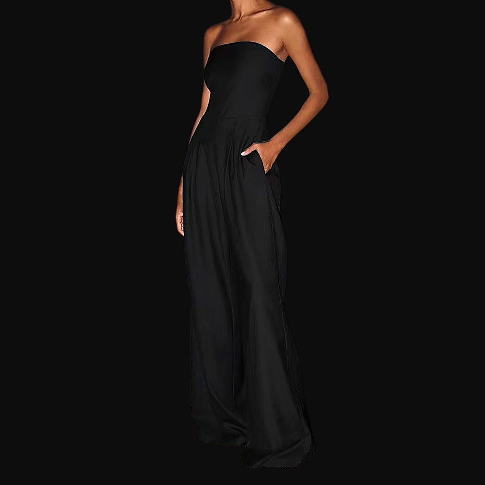 Tube Soft Jump — Backless Wide-Leg Jumpsuit for Curves