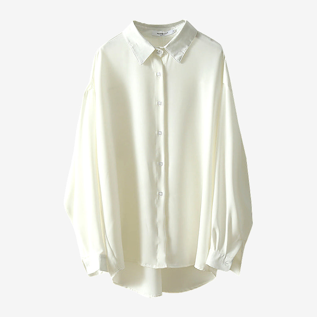 Damen-Bluse mit Polo-Kragen im Oversize-Schnitt