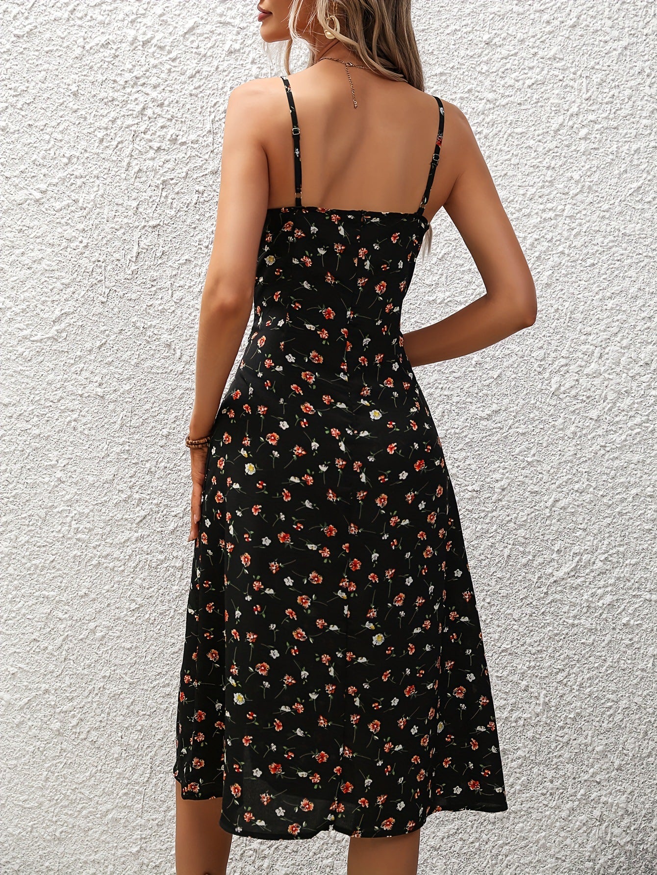 Polka Dot Slit Maxi Dress — Sleeveless Summer Bodycon