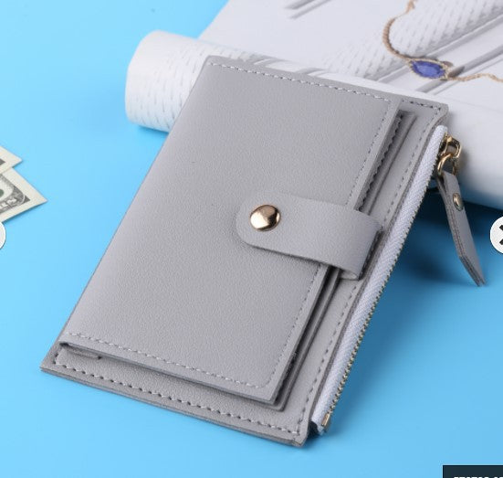 Women's Ultra-thin Coin Purse Zip Card Case Candy Color Bus Student Bank Dollar Handbag cj