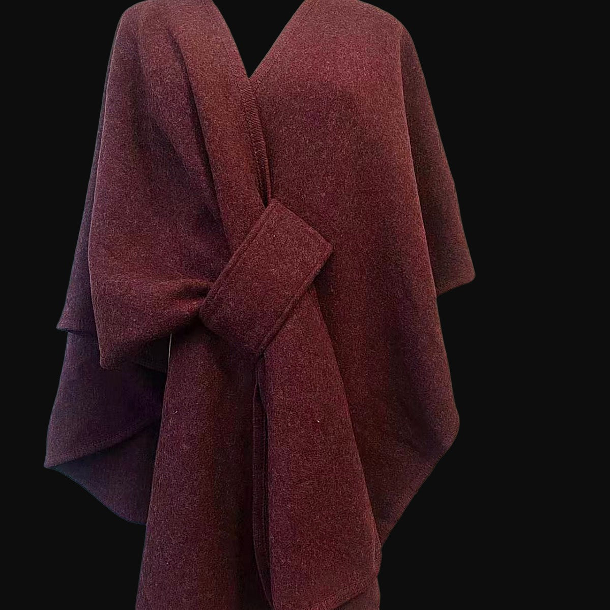 Pom Soft Cape — Faux-Fur Knit Wrap for Curves