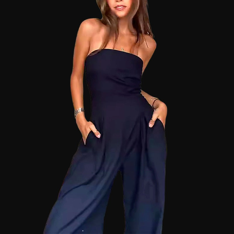 Tube Soft Jump — Backless Wide-Leg Jumpsuit for Curves