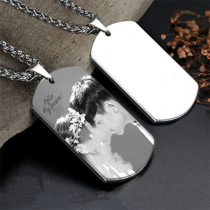 Personalized Nameplate Custom Name Photo Necklace Custom Jewelry Stainless Steel Necklace