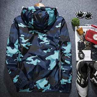 Men's Camouflage Hooded Jacket - Luminous Zipper Spring Coat