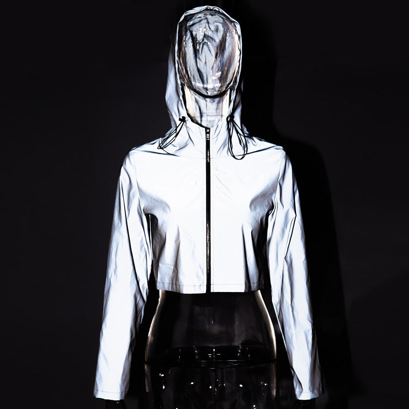 Reflective Coat Hoodie Reflective Design Hoodie Stylish Reflective Hooded Coat Safety and Fashion Hoodie Trendy Reflective Outerwear Shop With Vanny Fashionable Safety Clothing