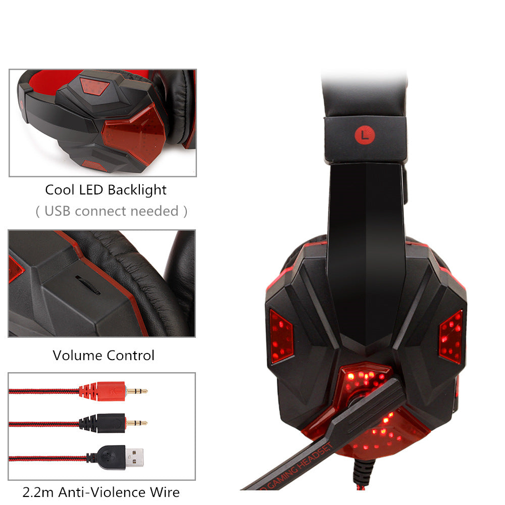 RGB LED Gaming Headset with Microphone - 7.1 Surround Sound for PS4, PC, Xbox