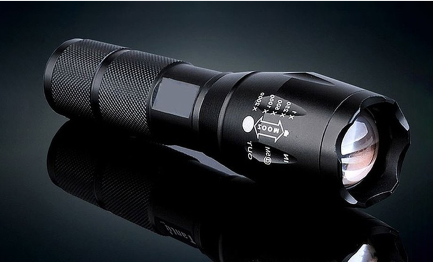 Portable Mini Flashlight LED ZOOM Torch Hunting Zoomable Flashlight Torch Light cj