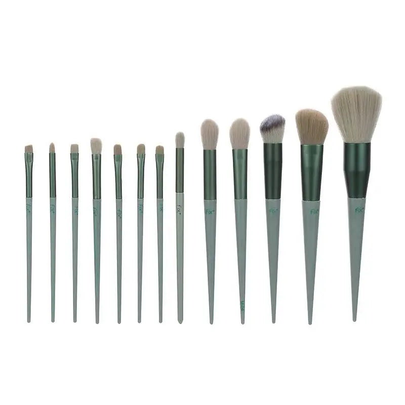 13 PCs Purpleflower Holly Leaf Makeup Brushes Green Beauty Quick-drying Makeup Brush Set cj