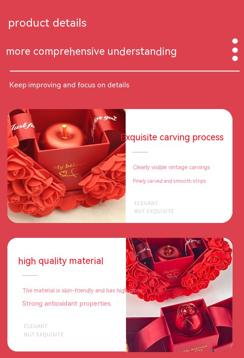 Valentine's Eternal Rose Gift Set with Crystal Necklace