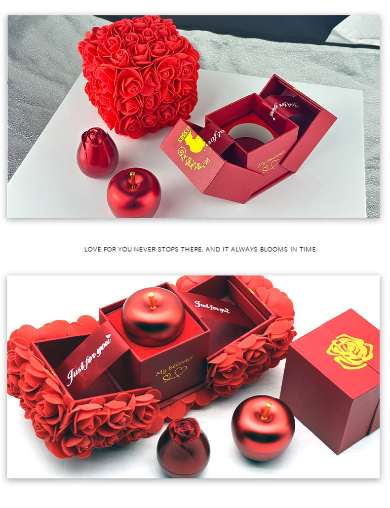 Valentinsgeschenkset "Ewige Rose" mit Kristallkette