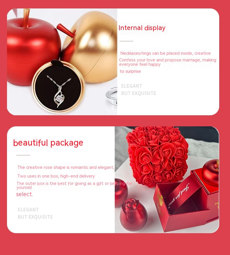 Valentinsgeschenkset "Ewige Rose" mit Kristallkette