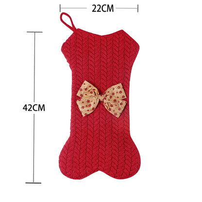 Christmas Decorations Knitting Wool Hanging Gift Bag cj