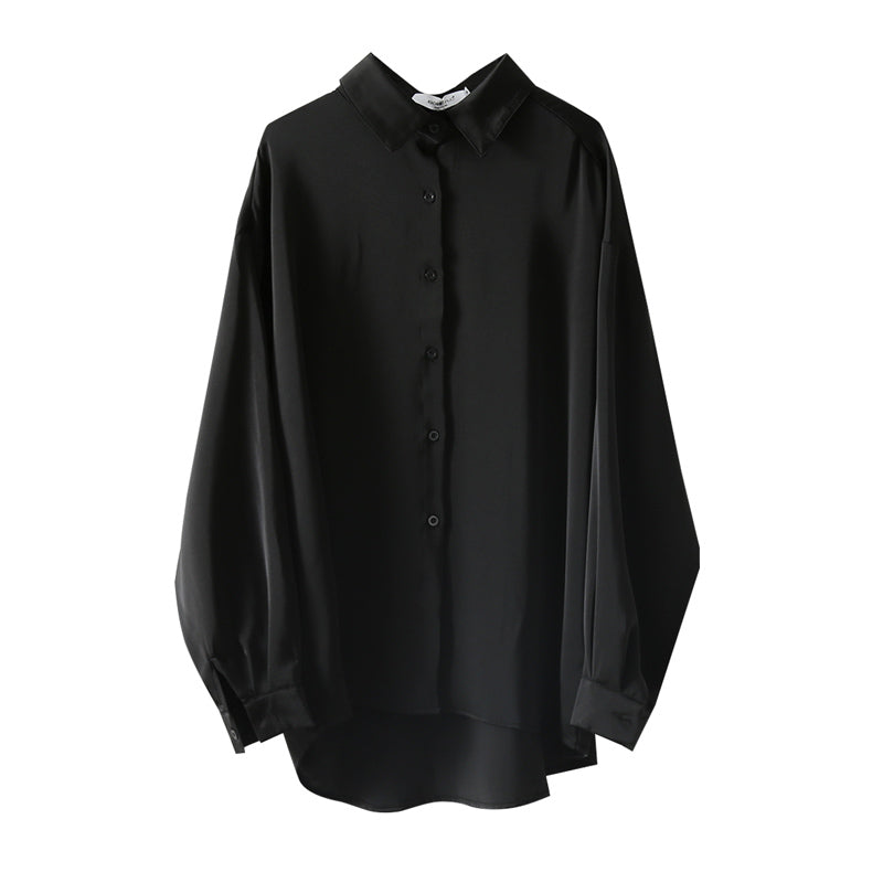 Damen-Bluse mit Polo-Kragen im Oversize-Schnitt