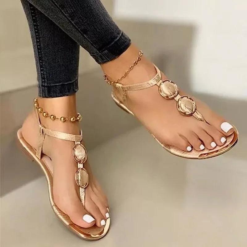 Women's Flat Sandals Summer Beach Shoes cj