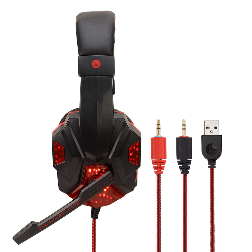 RGB LED Gaming Headset with Microphone - 7.1 Surround Sound for PS4, PC, Xbox