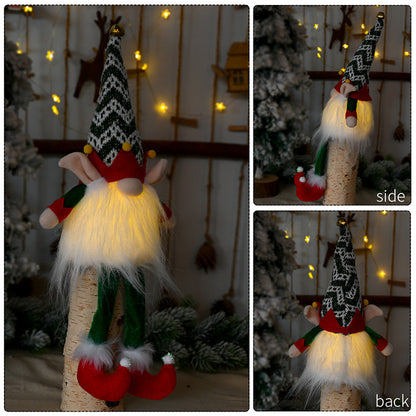 Rudolph Doll With Christmas Elf With Lights cj