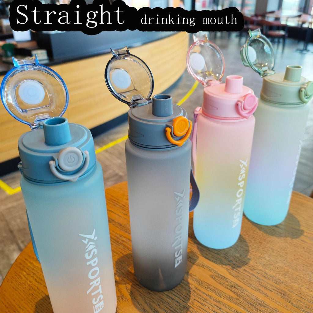 Rainbow Gradient Large Capacity 1L Sports Fitness Cup cj