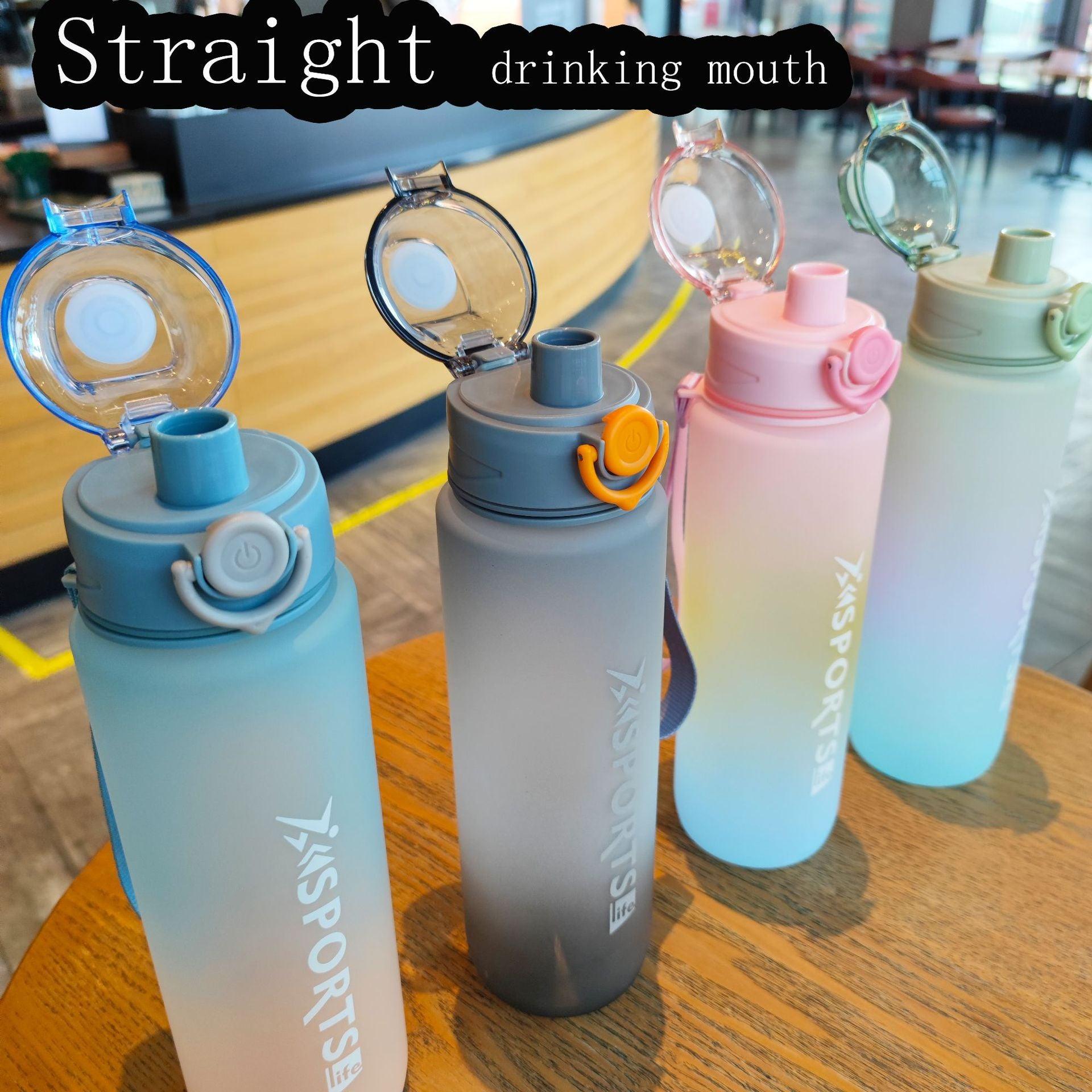 Rainbow Gradient Large Capacity 1L Sports Fitness Cup cj
