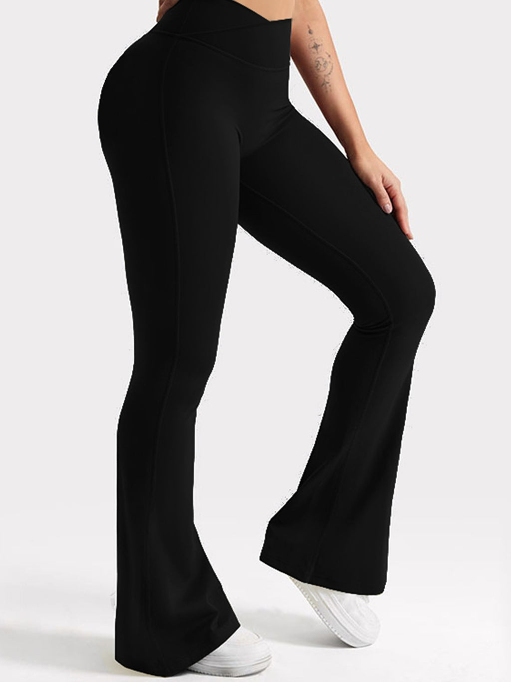V-Waist Bell Bottom Yoga Pants | Peach Hip Lift