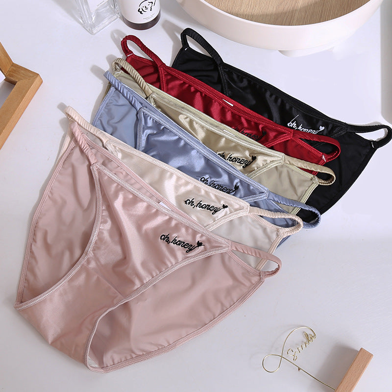 Women's Thin Belt Low Waist Cotton Crotch Triangle Shorts cj