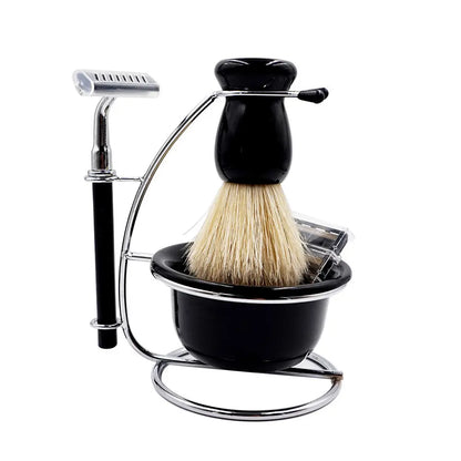 4 In 1 Men's Razor Set Male Facial Beard Cleaning Shaving Brush Bowl Stainess Steel Stand Holder 5 Blades Wet Shaving Razor Tool cj