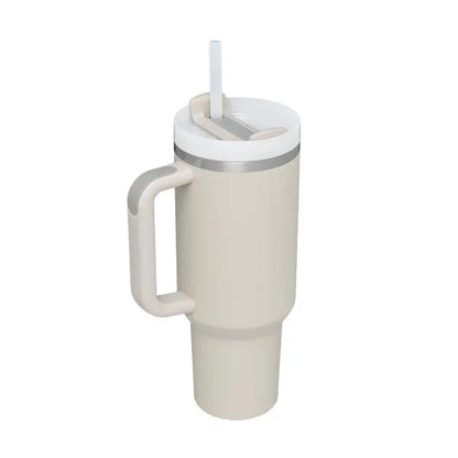 40oz Straw Coffee Insulation Cup With Handle Portable Car Stainless Steel Water Bottle LargeCapacity Travel BPA Free Thermal Mug cj