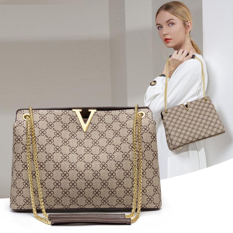 Printed Underarm One Shoulder Cross-body Chain Handbag Female cj