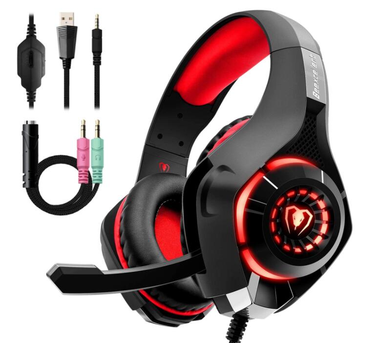 Beexcellent GM-1 Stereo Gaming Headset with Mic & LED Light - PS4, PC, Xbox