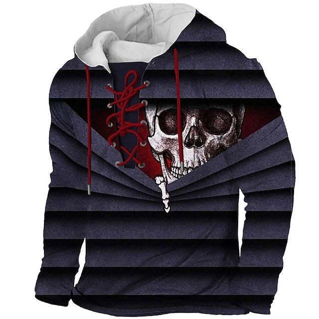 Retro Flag Print Hooded Long Sleeves cj