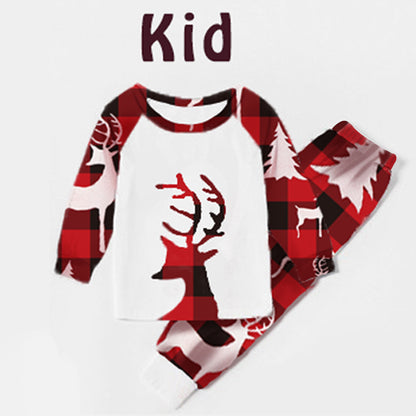 Christmas European And American Christmas Deer Head Print Parent-child Home Service Suit cj