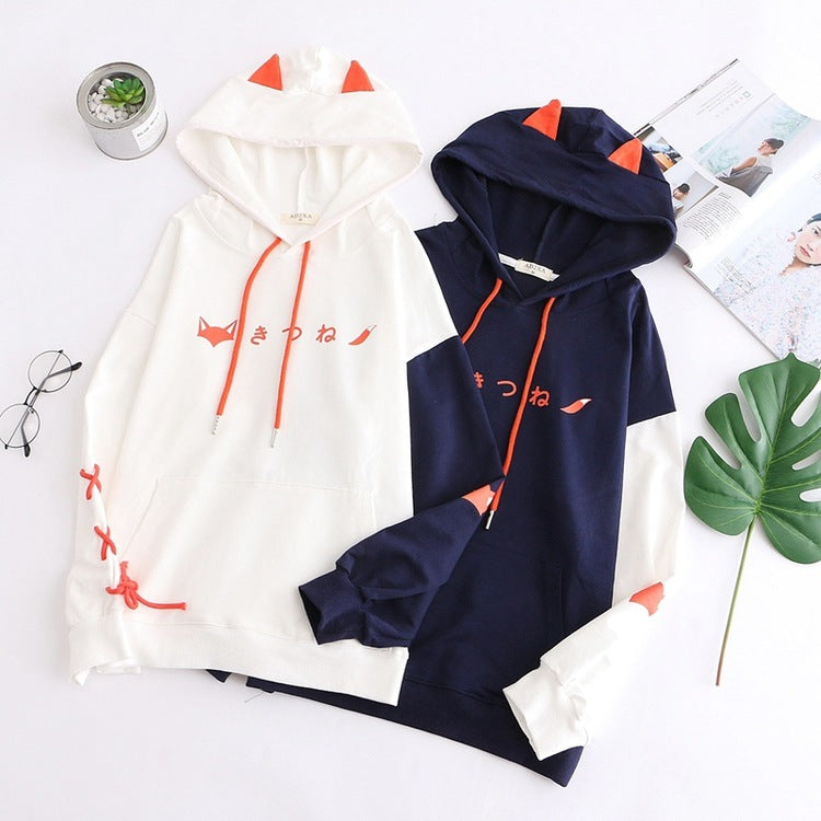 Printed Hooded Sweatshirt Hoodie cj