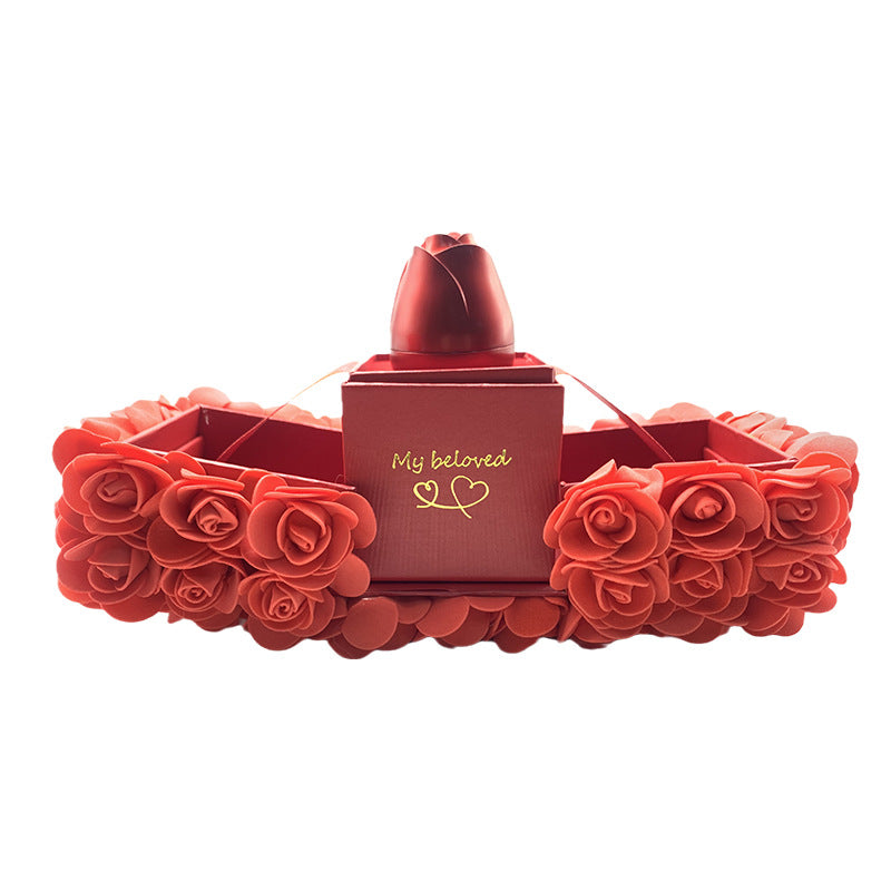 Valentinsgeschenkset "Ewige Rose" mit Kristallkette