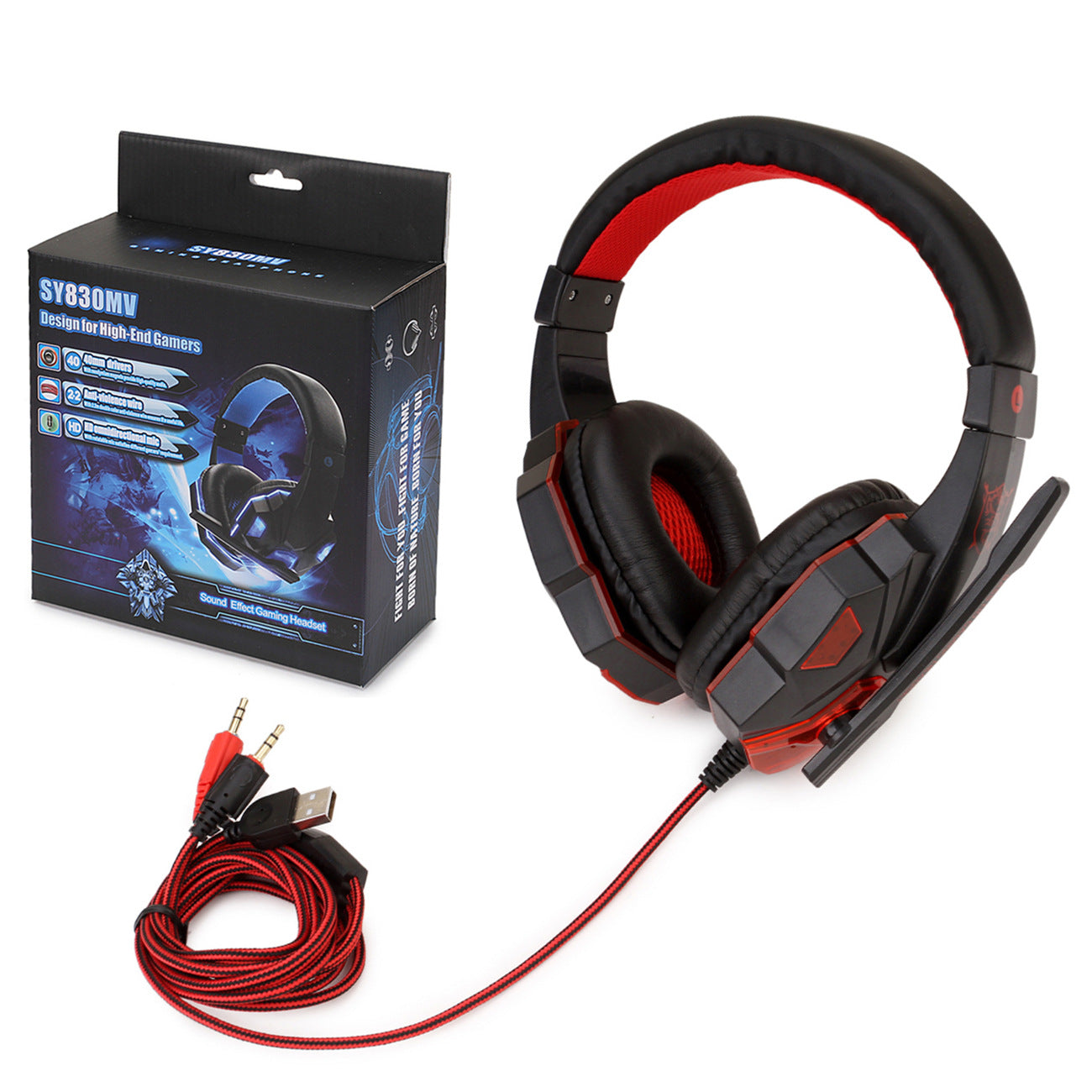 RGB LED Gaming Headset with Microphone - 7.1 Surround Sound for PS4, PC, Xbox
