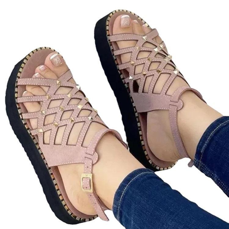 Women's Cutout Toe Platform Sandals cj