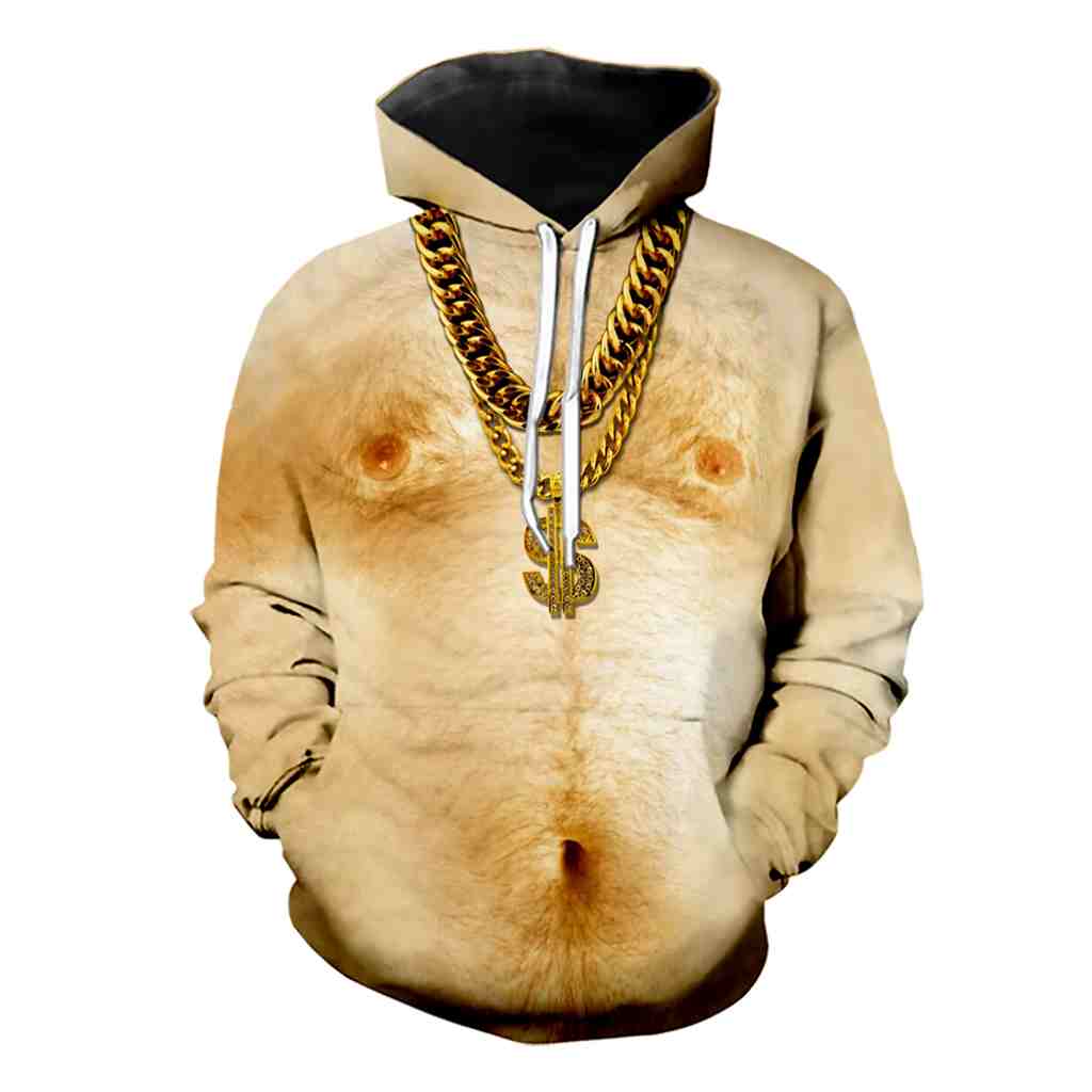 Popular chest fur sweater 3D hoodie cj