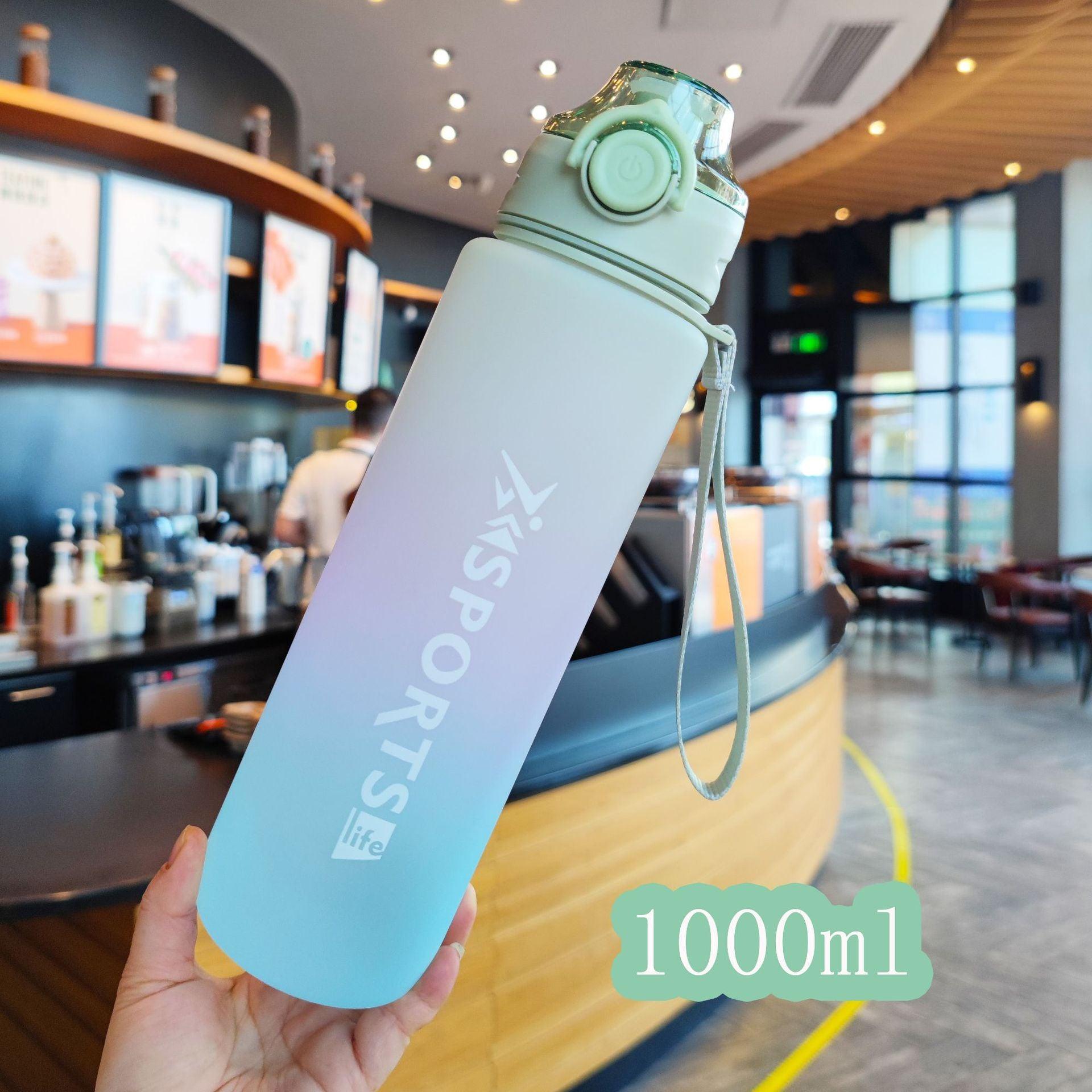 Rainbow Gradient Large Capacity 1L Sports Fitness Cup cj