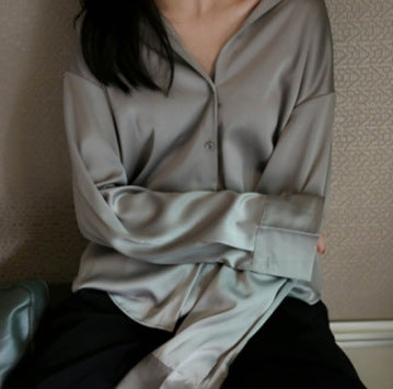 Satin Long Sleeve Shirt – Women's Elegant Blouse