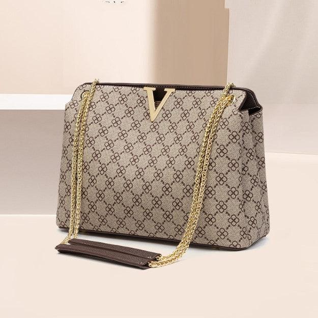 Printed Underarm One Shoulder Cross-body Chain Handbag Female cj