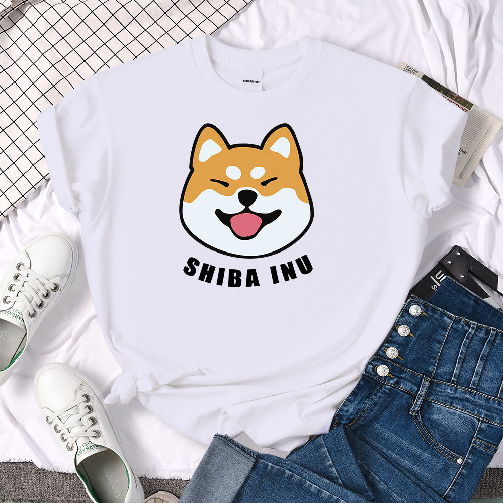 Shiba Inu Dog Printed Short Sleeve T-shirt For Man cj