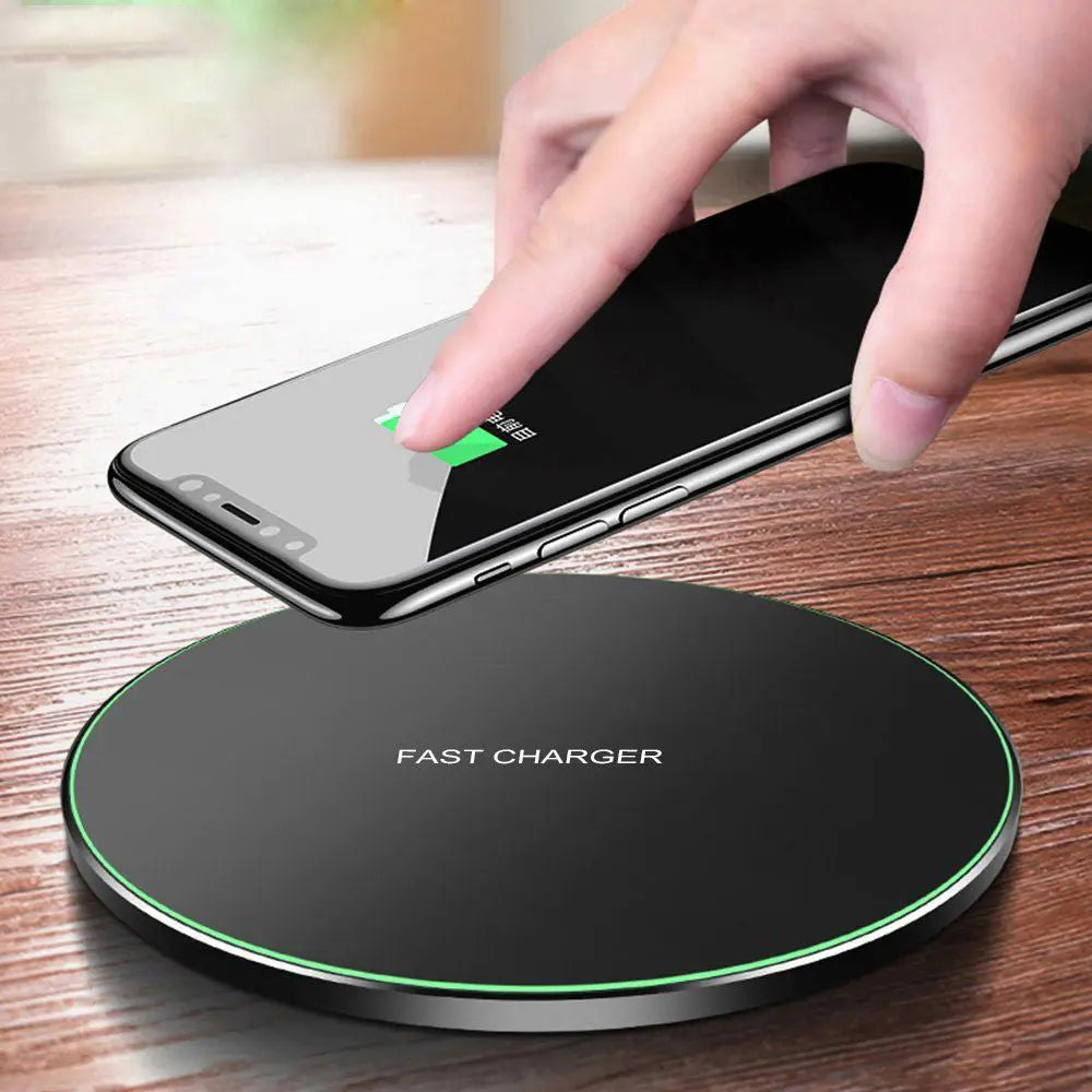 Aluminum Alloy Disc Wireless Charger QI10W Fast Charge Wireless Charger cj