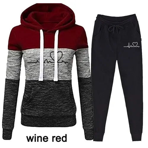 Casual Trackskuit Women Two Piece Set Suit Female Hoodies cj