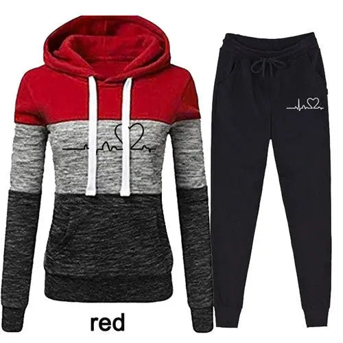 Casual Trackskuit Women Two Piece Set Suit Female Hoodies cj